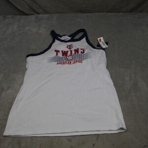 Minnesota Twins Shirt Womens XL Soft As A Grape White Sleeveless Tank Top NEW